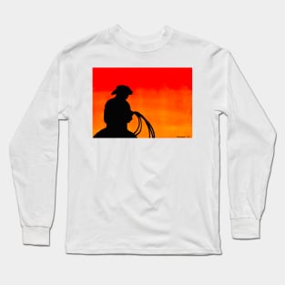 Cowboy Lasso at Sunset Long Sleeve T-Shirt